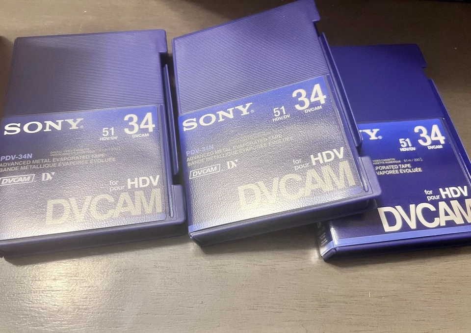 Lote 10 Sony DVCAM 34 PDV-34N - Cassette de video digital de medios en blanco vintage Foto 3 de 4