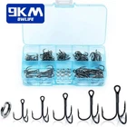 90Pcs Fishing Treble Hooks with Split Rings Stainless Steel for Saltwater W/box