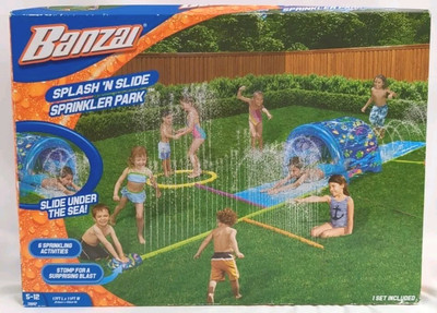 NEW 17ft Splash N Slide Sprinkler Park 6 Water Park Activities 12ft Water Slide 