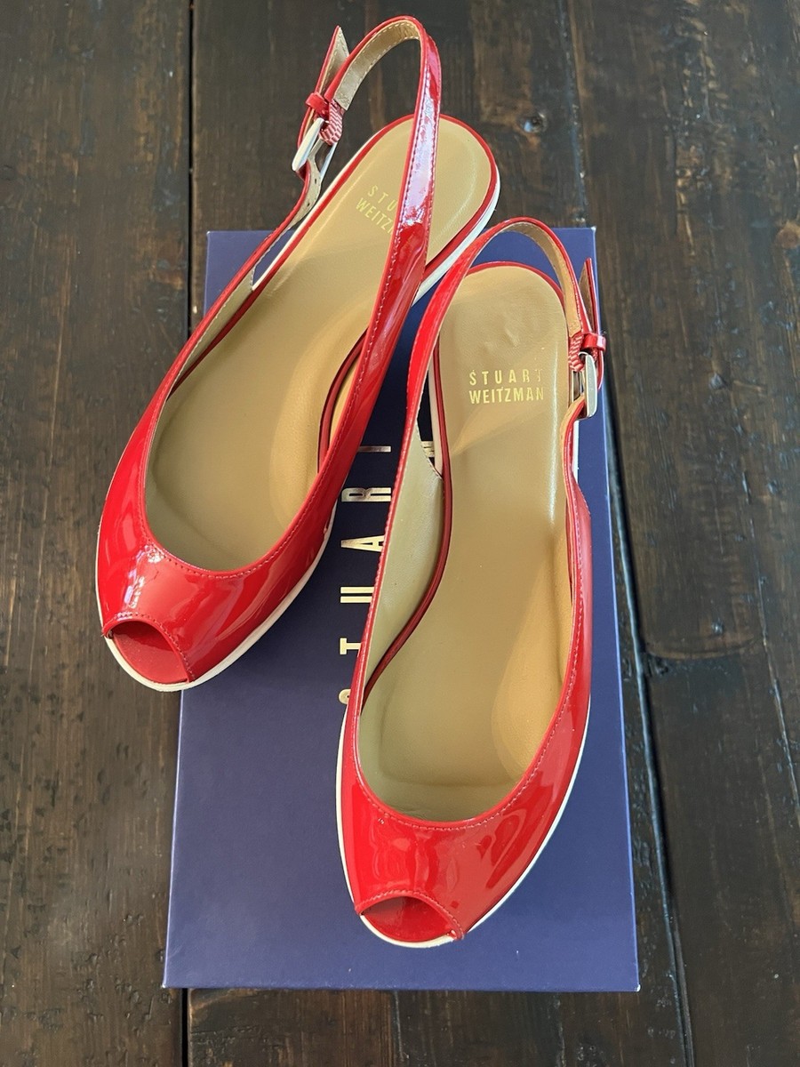 Stuart Weitzman レッド ストラップサンダル 37 1/2 Stuart Weitzman レッド ストラップサンダル 37 1/2 - メルカリ
