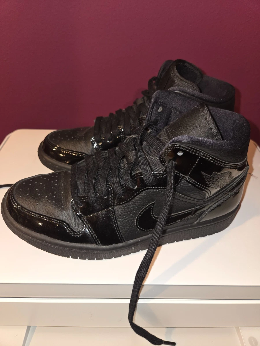 Jordan 1 Patent Mid Triple Black W for sale | eBay