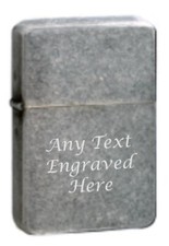 Personalised Engraved Lighter in Metal Gift Tin Antique Silver