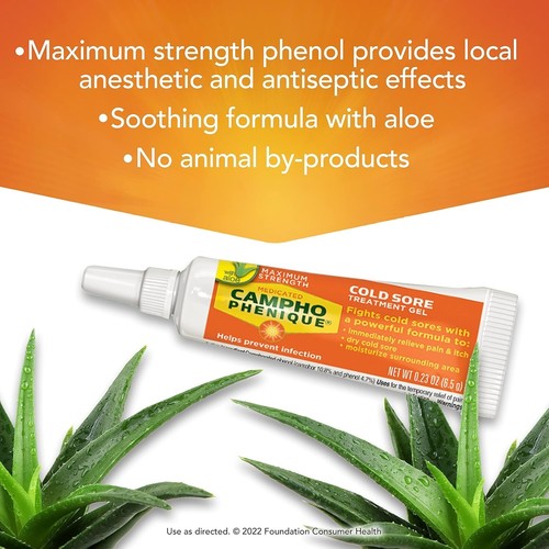 Campho Phenique Cold Sore and Fever Blister Treatment for Lips, Maximum Strength - Picture 6 of 11
