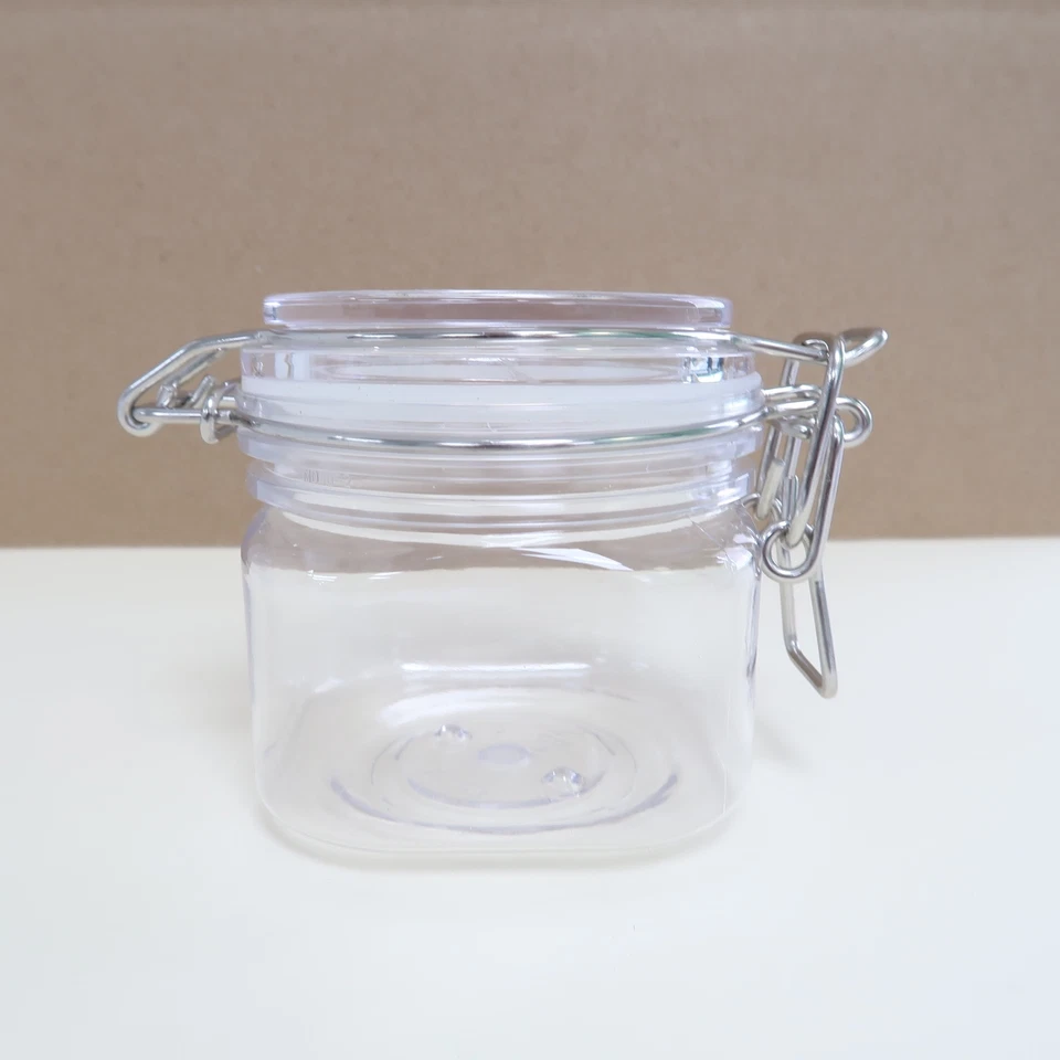 *OFERTA DE VERANO* Frascos de almacenamiento de plástico duro transparente con tapas 6,5 oz (paquete de 6) Foto 4 de 4