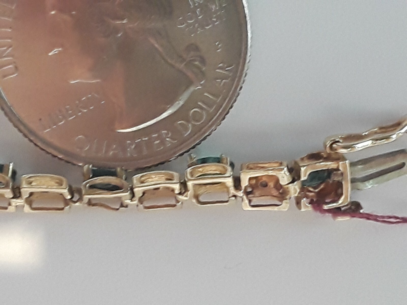 Bracelet-10k Yellow Gold 7.806 gr.-Emerald 2.0 Ct… - image 7