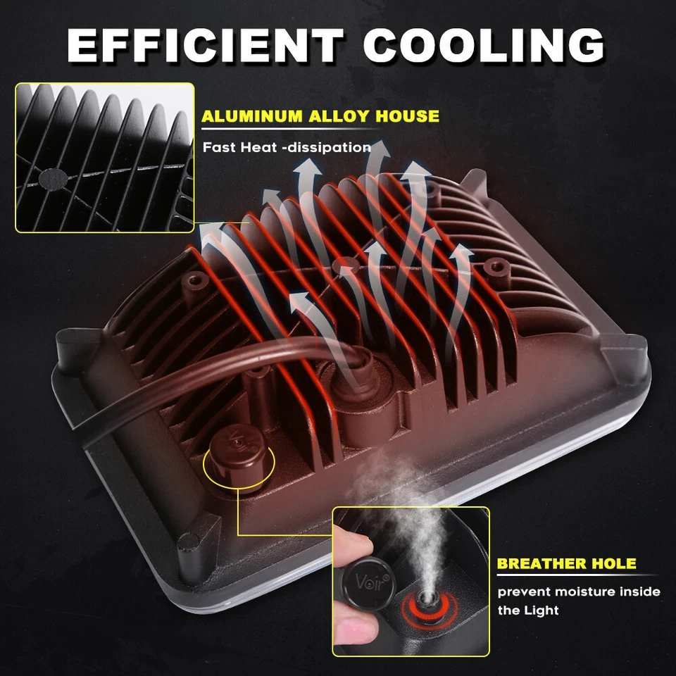 Faros LED 4x6" Halo haz alto/bajo para Peterbilt Kenworth T600A T800 W900 4 piezas Foto 4 de 4