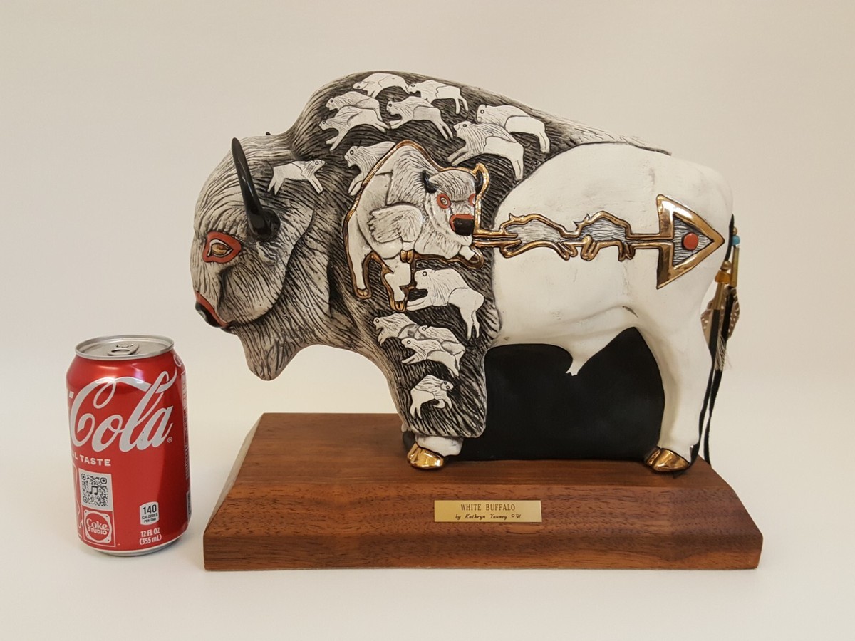 Cherokee artisan Kathryn Yauney White Buffalo sculpture '91 listed