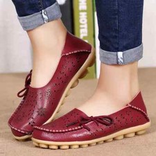 Flat Shoes Women Breathable Leather Loafers Women Casual Shoes Slip On Moccasins
