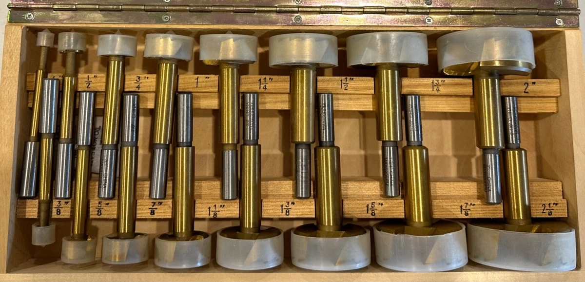 Drill Master 16PC FORSTNER Bit Set Tin Sizes 1 4 2 1 8 39812 Wood Case