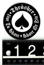 Thrasher Magazine Spade Sticker 2.5 in Round Black/White Skateboard Decal