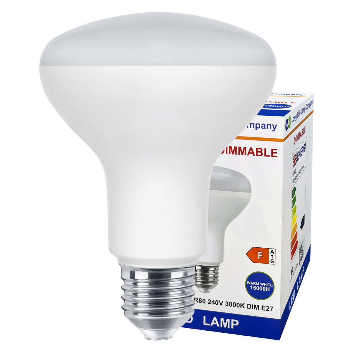 Dimmable R80 LED Light Bulb 10W E27 Replacement for Reflector R80 Warm White