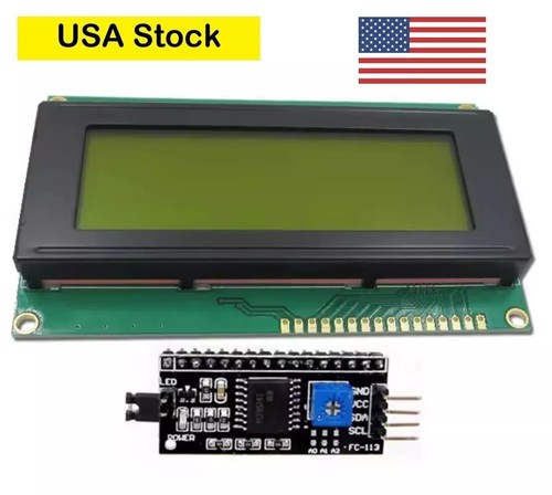Lot (10) LCD 2004 Yellow Serial IIC I2C TWI 20x4 Module Display Arduino
