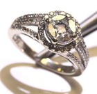 14K White gold illusion cluster round Natural .87ct SI1 H diamond ring band 5.7g — photo 5
