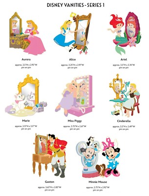Disney WDI 8 Pin Set - Vanities - Ariel Marie Aurora Alice Gaston
