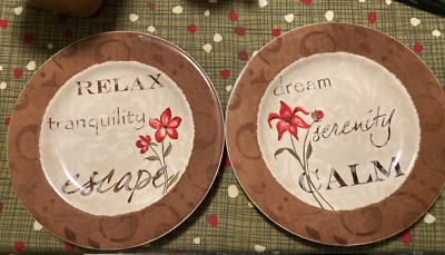 (4) Casa Moda WISH Salad Desert Decorative Plates