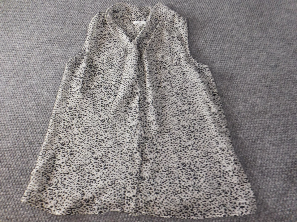 Gap Womens Blouse Medium gray designer sheer animal print casual top - Image 3 of 4