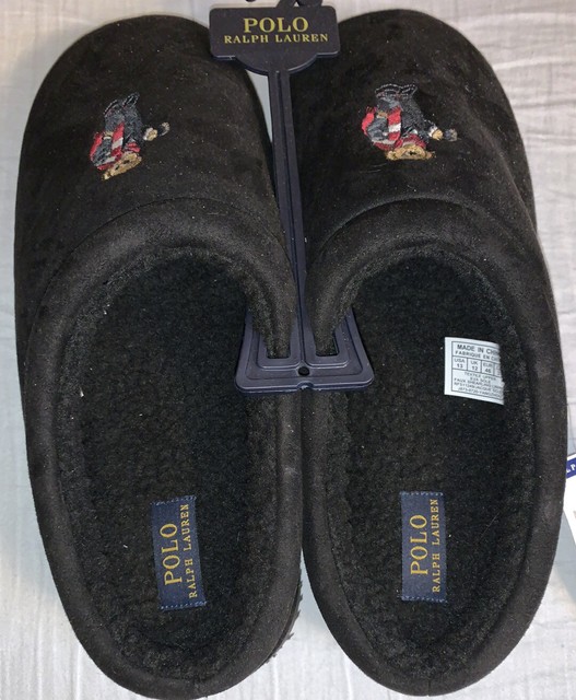 Polo Ralph Lauren Men's Size 10 Hot Cocoa Bear Slippers Limited Edition