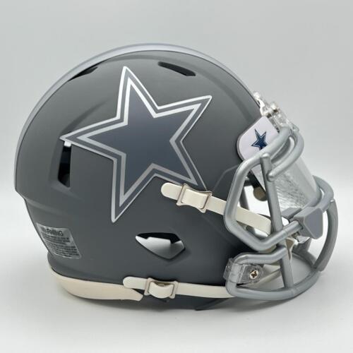 Dallas Cowboys Authentic Riddell Speed Slate Mini Football Helmet with Visor - Picture 2 of 4