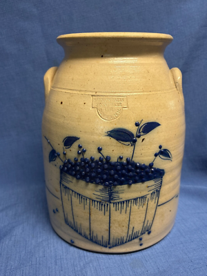 Salmon Falls Stoneware Blueberry Basket Crock 1992 Signed | eBay