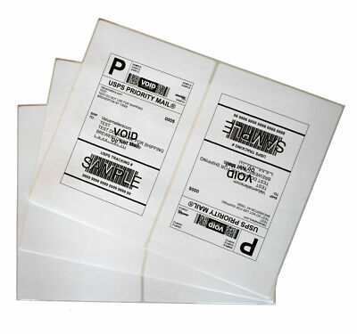 400 Shipping Labels 8.5'' x 5.5'' Rounded Corner Self Adhesive Blank 2 Per Sheet