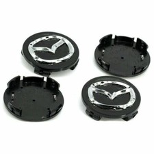 4pc Mazda Black Center Wheel Caps Chrome Emblem 56mm Hub Cap Logo New 4pc Mazda Black Center Wheel Caps Chrome Emblem 56mm Hub Cap Logo New