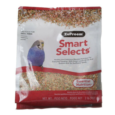 ZuPreem Smart Selects Bird Food for Parakeet budgies parrotlets net weight 2 lbs