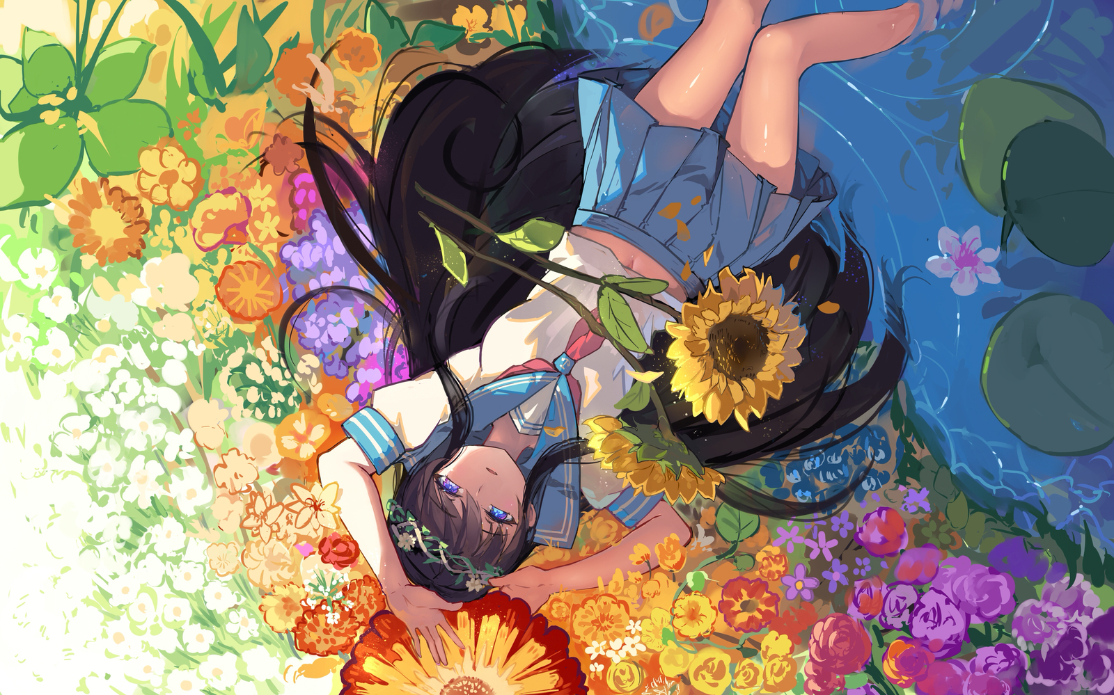 Anime women artwork digital art illustration original Playmat Gaming Mat Desk