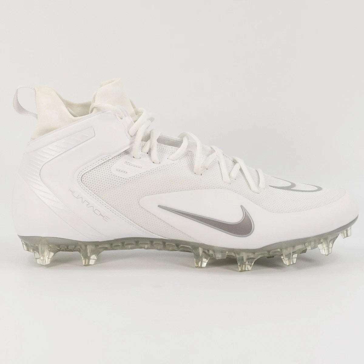 NIKE ALPHA HUARACHE 8 ELITE LACROSSE FOOTBALL WHITE/SILVER MEN\'S Size 9 New Nike Alpha Huarache 8 Elite Lacrosse Cleats | Free Shipping  main image 2