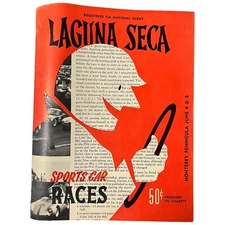 Vintage 1960 Auto Race Program Laguna Seca Monterey Peninsula California