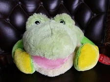 Adorable Vintage HugFun 12" Plush Stuffed Frog Puppet w/ Sound