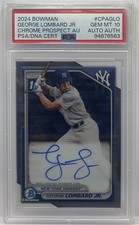 2024 Bowman Chrome Prospect Autographs George Lombard Jr. 1st Bowman Auto PSA 10