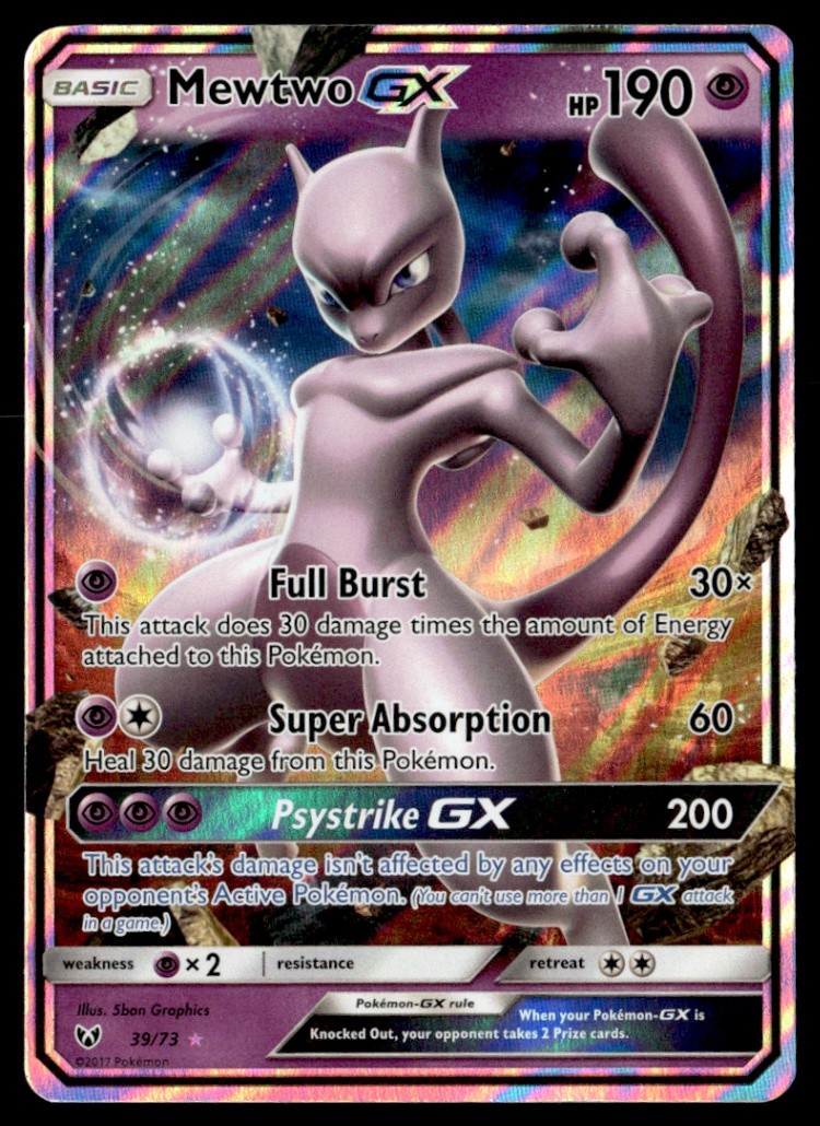 Mewtwo GX Ultra Rare Holo Shining Legends 39/73 NM Pokémon TCG | eBay