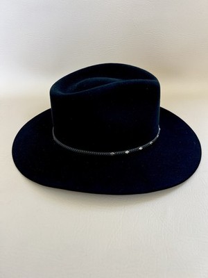 Stetson Diamond Jim Black 4 X Fur Felt Pinch Front Western Hat