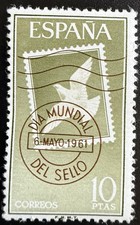 Spain 1961 Día Mundial del Sello 10 Ptas Dove MNH – World Stamp Day