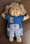 VTG 1991 Cabbage Patch Kids Doll Preschool Alphabet Outfit Blonde Hair Blue Eyes