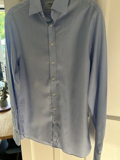 Charles Tyrwhitt Men's Long Sleeve Slim Fit Non Iron Shirt Blue 15.5/37” Tall