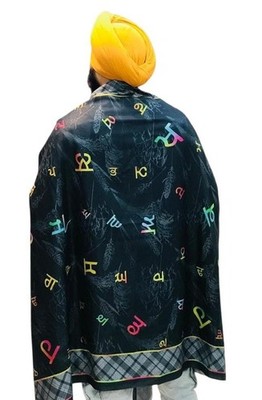 Punjabi Painti Gurmukhi Alphabet Punjab Karte Lohi Schal Wolle Unisex schwarz grau ST