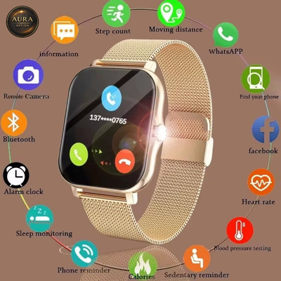 KESHUYOU Smart Watch Unisex - Elegantes Sport Rechteck Zifferblatt Android IOS Y13