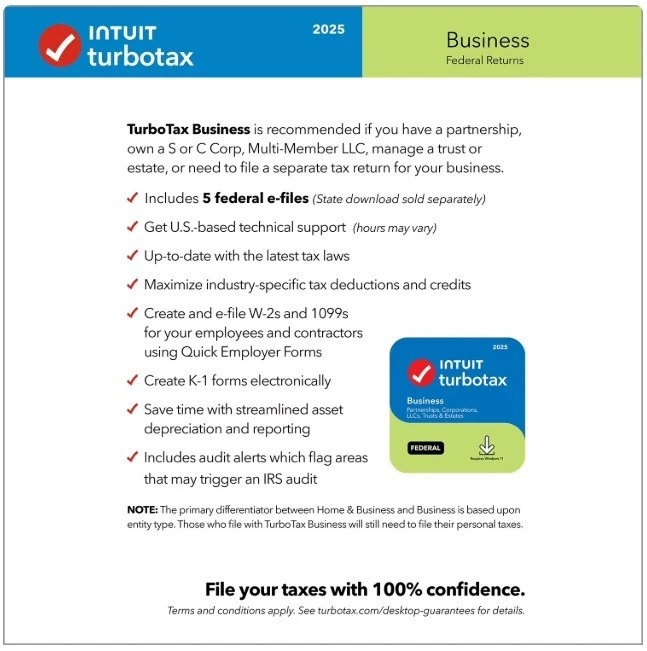 TurboTax Business 2025 Tax Software Federal Taxes ONLY Windows CODE - SHIPS 24 - Image 4 of 4