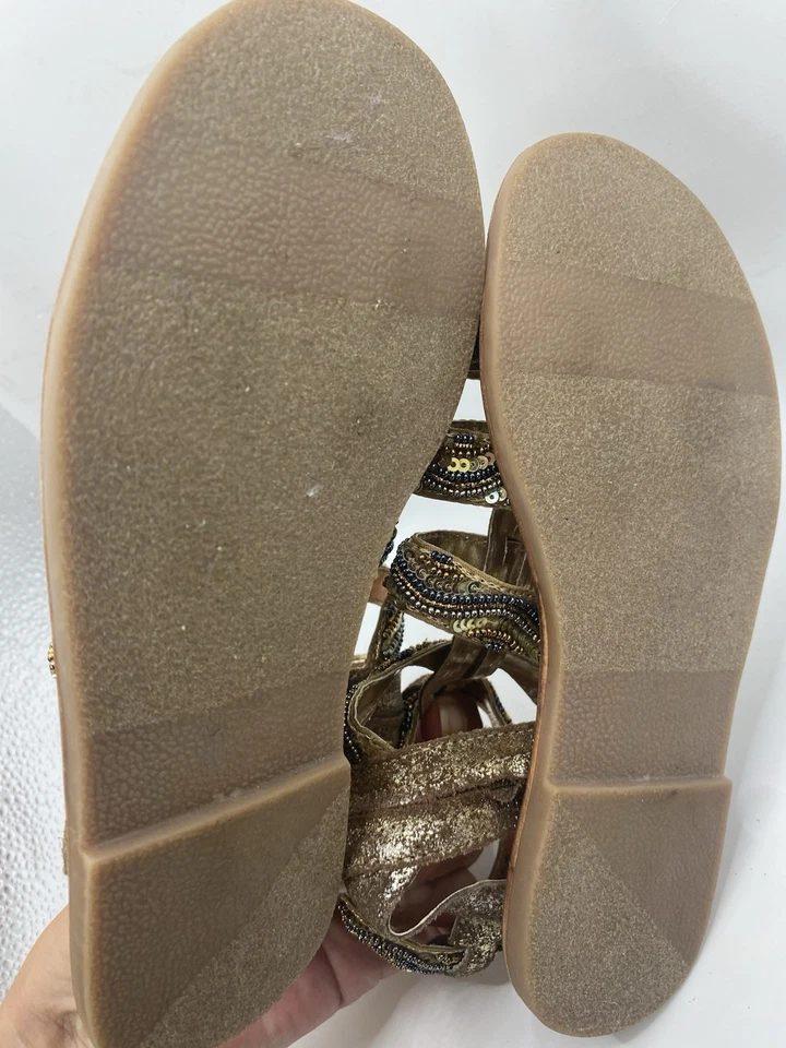 Sandalias Steve Madden Niñas Talla 1 Gladiador Planas Estampado Serpiente Tachonadas Foto 4 de 4