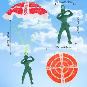 40 Pieces Parachute Toy Army Men Action Figures Hand Throwing Kids Outdoor Game