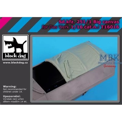 BLACK DOG BDT16016 Sd.Kfz 251/1 big canvas - 1:16