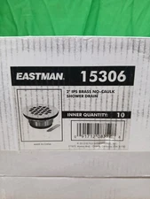 10pck Eastman 2 Inch IPS No Caulk Brass Shower Drain, Stainless Steel, 15306