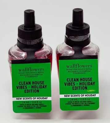#ad #ad 2 BATH BODY WORKS CLEAN HOUSE VIBES HOLIDAY EDITION WALLFLOWER REFILL BULB PLUG $12.99