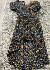 NWT Target Ruffle Romper-Dress Floral High Low Size S W/ Broken Botton Clasp NEW