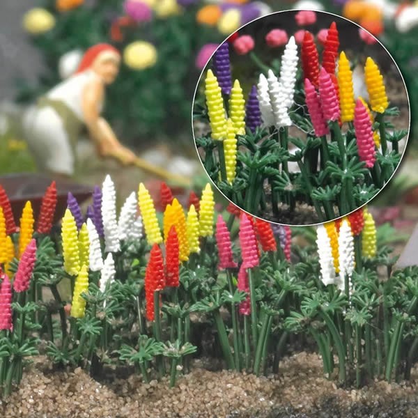 Busch 1218 HO Scale Garden Lupins pkg(16) Assorted Colors