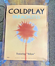 COLDPLAY vtg promo poster parachutes yellow UK indie rock