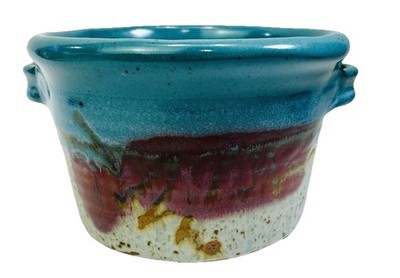 Tom Chamberlain Art Pottery Ceramic Stoneware Handled Bowl