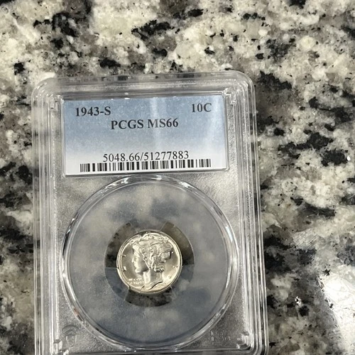 1943 S Mercury Dime MS 66 PCGS