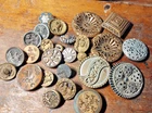 Lot Antique 19th & early 20th Cent. Sewing Buttons , Metal , Ornate , Picture